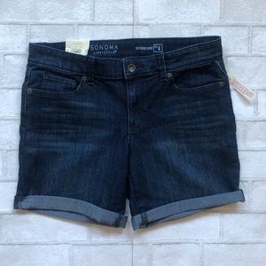 NWT Dark denim boyfriend shorts by Sonoma size 4